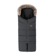 PETITE&MARS Sacco universale Arctic 4 in 1 Nero con pelliccia removibile impermeabile per passeggino navetta seggiolino auto