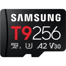 Samsung T9 Cartão microSDXC no varejo 256 GB UHS-I U3, Classe de Desempenho de Aplicativo A2, Classe 10, Classe de Velocidade de Vídeo v30