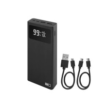 Externe Batterie 20.000 mAh 22,5 W Schnellladung mit Bildschirm und Pass-Through 3 Ausgänge für Smartphone, Tablet und Geräte