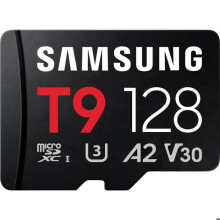 Samsung T9 Cartão microSDXC no varejo 128 GB UHS-I U3, Classe de Desempenho de Aplicativo A2, Classe 10, Classe de Velocidade de Vídeo v30
