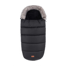 PETITE&MARS Sacco universale Comfy 4 in 1 Nero con pelliccia removibile, antivento e impermeabile per passeggino e navicella