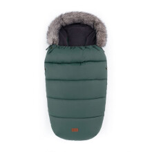 PETITE&MARS Sacco universale Comfy 4 in 1 Verde con pelliccia removibile antivento impermeabile per passeggino navetta
