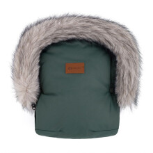 PETITE&MARS Guanti per passeggino Furry Guanti universali per passeggino antivento impermeabili e caldi con pelliccia Verde