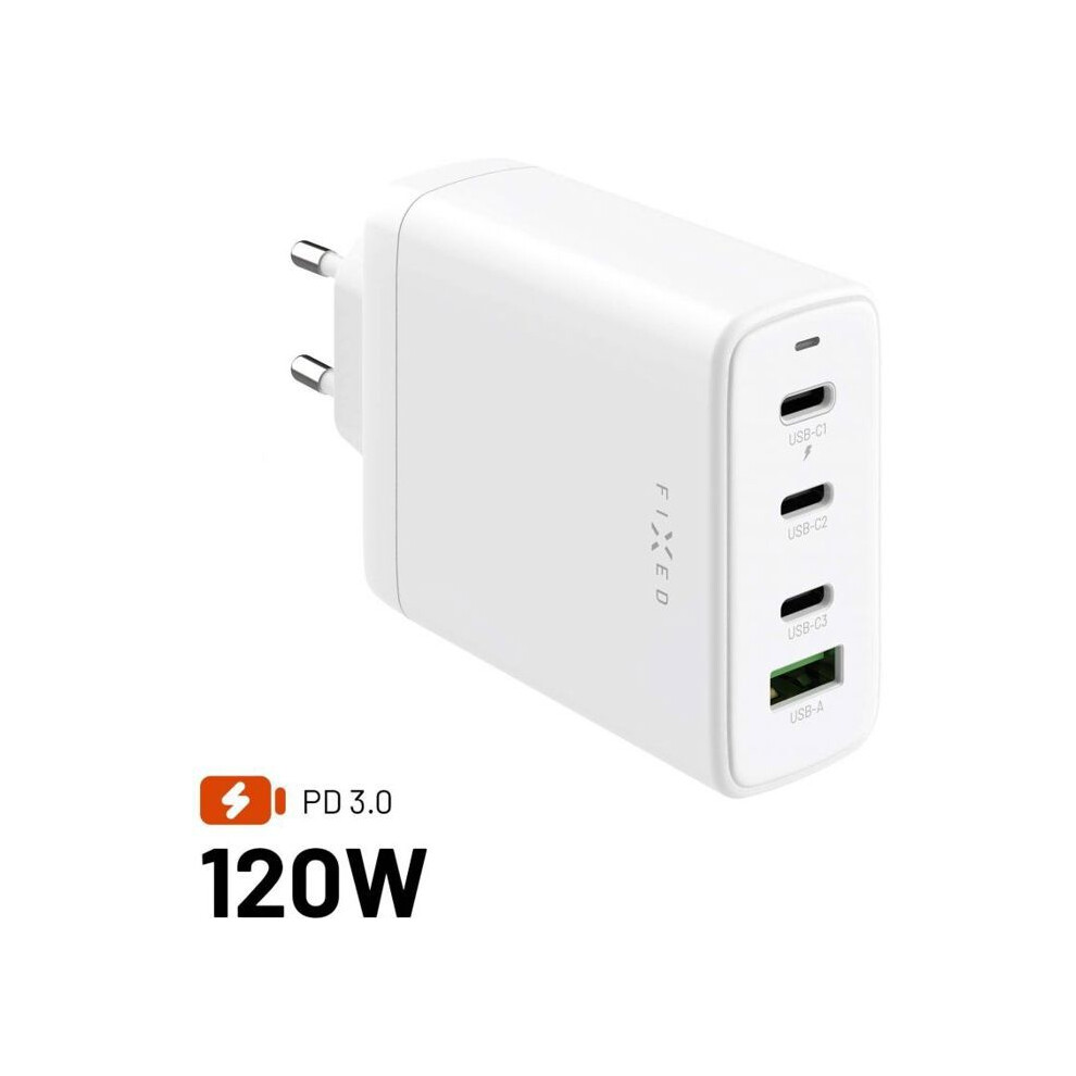 Chargeur - adaptateur secteur Fixed Chargeur fixe 3 ports USB-A 1 port USB-C 5 A (FIXCG120-3C1A-WH)