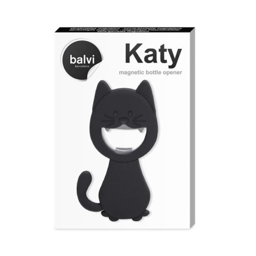 Flaschenöffner - Balvi - Katy - Dunkelgrau - Magnetisch - Katzenform Design 1