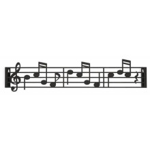 Portemanteau - BALVI - Musik - Acier noir - Motif musical - 10 x 44 cm