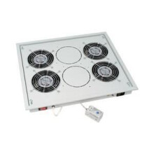 Belüftungseinheit - TRITON - 19 Zoll - 4 Ventilatoren mit 120 mm - Thermostat inklusive - Schwarz RAL 9005