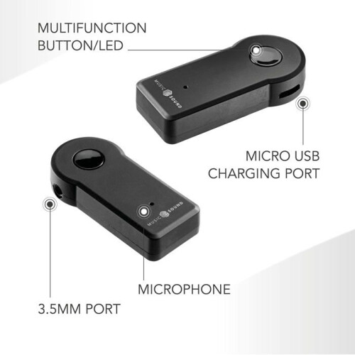 Ricevitore audio - MUSIC SOUND - BTAUDIORECEIVERMSK - Bluetooth - AUX - Nero 1