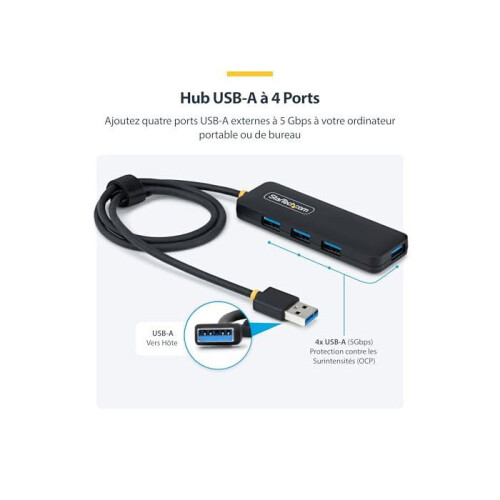 StarTech.com USB-A-Hub - STARTECH.COM - 4 Ports - USB 3.0 (5 Gbps) - Bus-powered - Schwarz 2