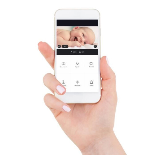 Alecto SMARTBABY10 - Babá eletrônica Wi-Fi com câmera - Branco/Cinza 2