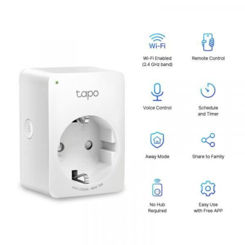 TP-LINK Tomada inteligente - TP-Link - Tapo P100 - Branco - IEEE 802.11n - 300 Mbits/s 1