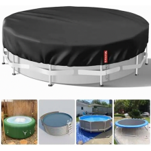 Ronde zwembadafdekking 366 cm 420D Waterdicht UV-bestendig Winterbescherming Robuuste buitenafdekking