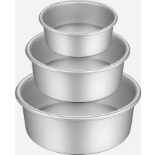 Ronde bakvormenset, geanodiseerde aluminium antiaanbakvormen met verwijderbare bodem, 3 maten