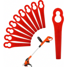 Set van 100 vervangende messen voor grastrimmers, kunststof snijbladen, trimmeraccessoires voor draadloze grastrimmers.