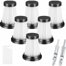 Set van 6 HEPA-filters voor snoerloze stofzuiger, vervangingsfilterset voor huishoudelijke schoonmaak- en veegmachines.