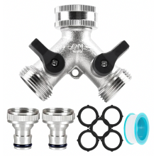 2-weg waterverdeler 3/4 inch, Y-connector voor wasmachine, vaatwasser en tuinslang