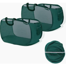 Set van 2 opvouwbare wasmanden, 75 liter, 36 x 36 x 58 cm, inklapbare wasmand met handvatten, opbergmand
