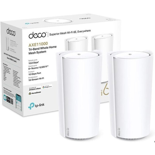 TP-LINK Système WiFi 6E Mesh - TP-Link - Deco XE200 - 2-pack - WiFi 6E - Antenne externe - Couleur blanche