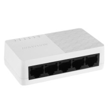Hikvision DS3E0105DO Switch Ethernet 5 porte Fast 10/100 Montabile a parete Nero Bianco
