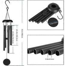 Großes Windspiel für den Außenbereich, 80 cm Gedenk-Windspiel, 5 Metallröhren, angenehme Melodie, klassisches Retro-Dekor, Wi