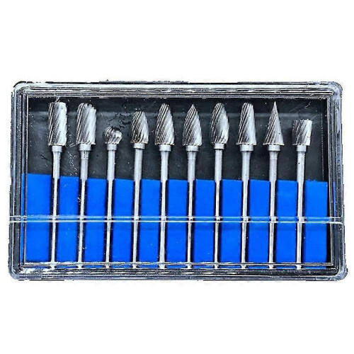 10pcs Tungsten Carbide Double Cut Rotary Burr Set
