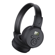 Opvouwbare FM-radiohoofdtelefoon met optimale ontvangst, frequentiebereik van 50-108 MHz.