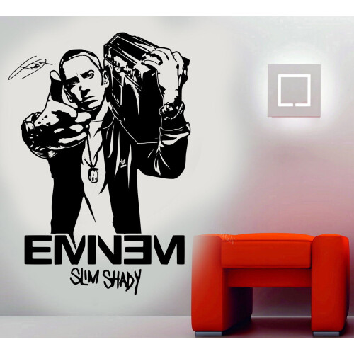 Διακοσμητικά αυτοκόλλητα τοιχογραφίας Eminem Rapper αυτοκόλλητο βινυλίου α 2