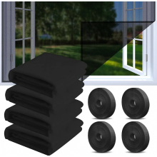4er-Pack Moskitonetze für Fenster, 150 x 200 cm Fliegengitter für Fenster, Insektenschutznetz für Fenster, Schwarz