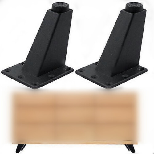 2 Pcs 8CM Black Table Legs - Furniture, Sofas - Suitable for Cabinets