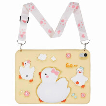 Compatible With iPad 10.9 (2022) Tablet Case 3D Duck Pattern Design Protective Cover with Shoulder Strap