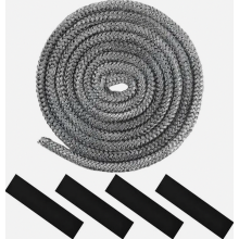 12 mm x 2,5 m Kamindichtungsband, Hochtemperatur-Glasfaser-Dichtungsband mit 4 Streifen, für Ofentüren, Kamine und
