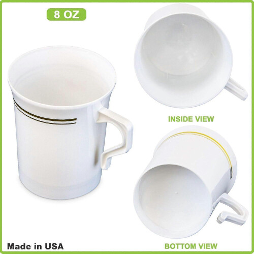 Συσκευασία 48 τεμαχίων 9oz (250ml) Πλαστικά ποτήρια καφέ με λαβή - Κούπες μια 1