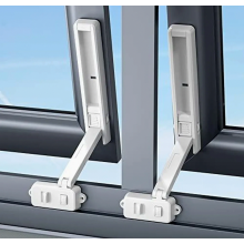 Fenstersicherung für Babys, bohrfreie Kindersicherung, einfache Montage, weiß, 2er-Pack