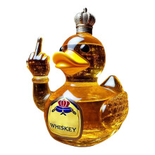 Fles met middelvinger in de vorm van een eend, grappige whiskyfles, eendvormige alcoholfles, grappige karaf in de vorm van ee