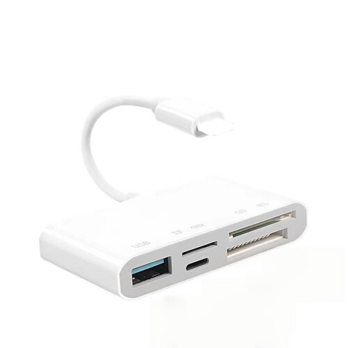 Multi-Port Memory Card Reader Compatible With iPhone/iPad - USB-C TF/SD/MS Card to Mobile & Computer Adapter