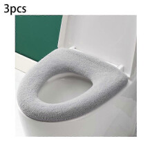3 sets of thick and soft toilet seat covers, stretchable and washable, suitable for all oval toilet seats