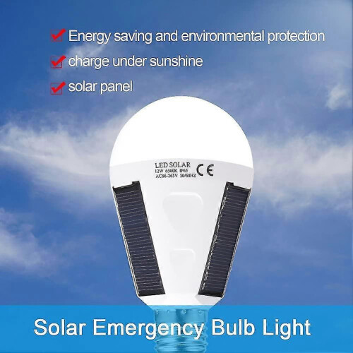 Ηλιακή λάμπα LED E27, IP65 αδιάβροχη εσωτερική/εξωτερική, φορητή με γάντζο 1