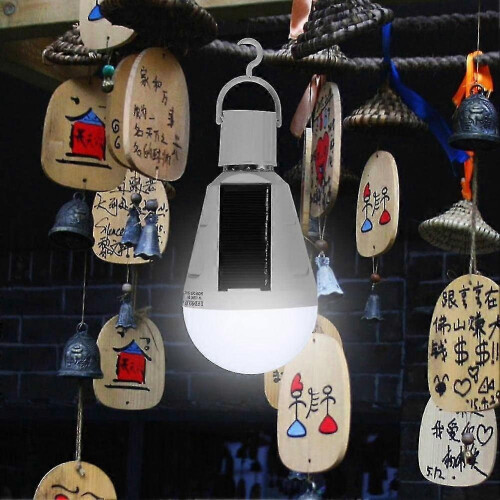 Ηλιακή λάμπα LED E27, IP65 αδιάβροχη εσωτερική/εξωτερική, φορητή με γάντζο 2