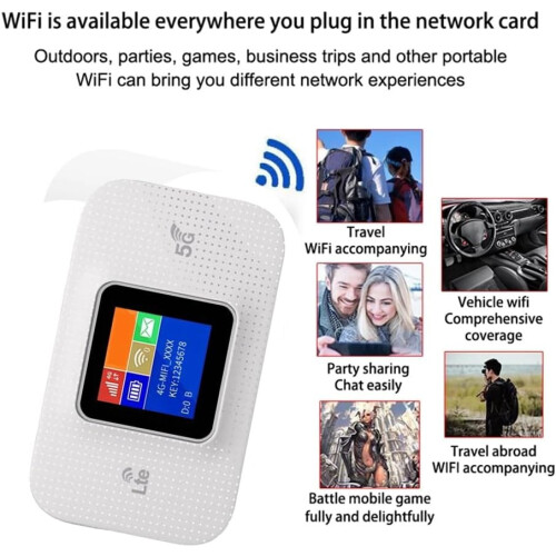 Φορητός δρομολογητής MiFi 4G, έγχρωμη οθόνη Hotspot αυτοκινήτου 150M 3000MAh με υπ 2
