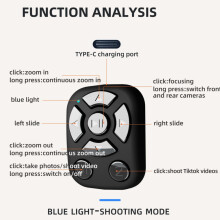 J6PRO Πολυλειτουργικό τηλεχειριστήριο Bluetooth Ring: Κλείστρο Selfie, TikTok/Instagram