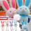 Blue pull-ear rabbit (D) $ pull-out rabbit cute pull-out rabbit doll plush toy rabbit year mascot 3