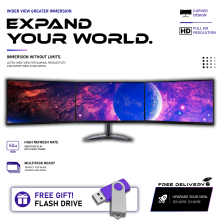 Triple Monitor Screen Bundle Dell HDMI 3X24" Full HD With New Stand 1920x1080p - Refurbished