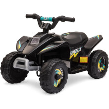 Straame Electric Quad Bike, 6V Kids Ride-On ATV with Back Trailer - Black