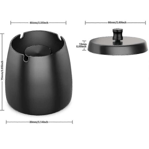 Stainless Steel Ashtray With Lid For Cigarette Remnants 1