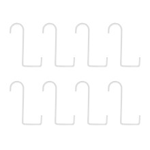 Patio White Powder Coated Steel Fence Hooks for Hanging Plants, Planters, Bird Feeders, Lights, 8 PCS