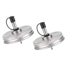 2 StüCk Normales Maul Einmachglas Ausguss Deckel mit Kappen für Oliven ÖL Cocktail Spender und Salat Dressing Shaker