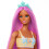 Bambola sirena con coda gialla e capelli rosa 3