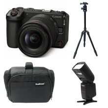 Canon EOS R6 V Kit (RF 20-50) with Kamkorda Bag & Tripod & Flash