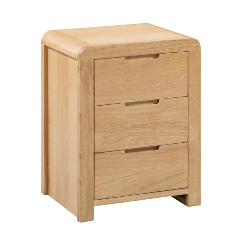 Curve 3 Drawer Bedside 1