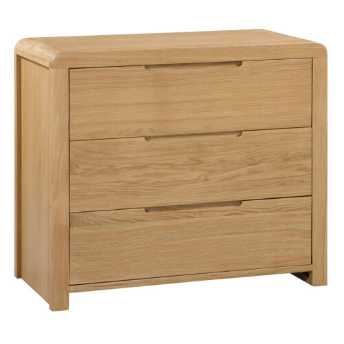 Curve 3 Drawer Chest oak color 1
